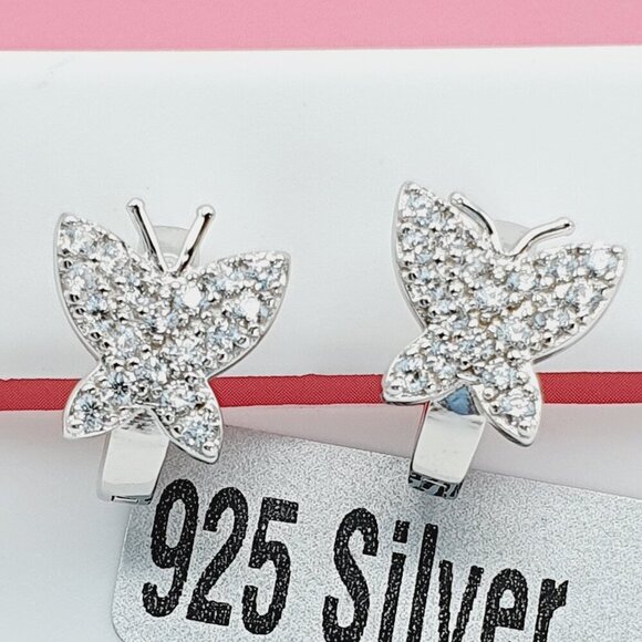 925 Sterling Silver Cubic Zirconia Earrings, U19254648 - Picture 1 of 11